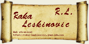 Raka Leškinović vizit kartica